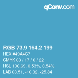 Color code: RGB 73.9 164.2 199 | qconv.com