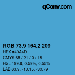 Color code: RGB 73.9 164.2 209 | qconv.com