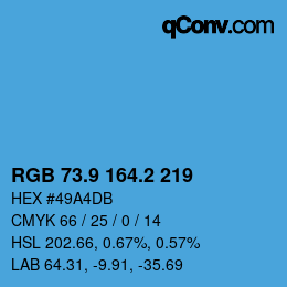 Color code: RGB 73.9 164.2 219 | qconv.com