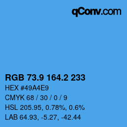 Color code: RGB 73.9 164.2 233 | qconv.com