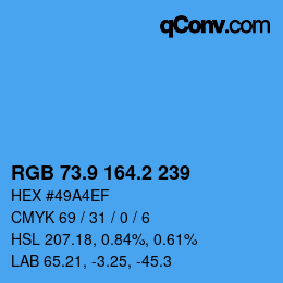 Color code: RGB 73.9 164.2 239 | qconv.com
