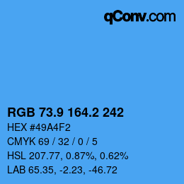 Color code: RGB 73.9 164.2 242 | qconv.com