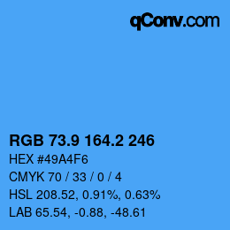 Color code: RGB 73.9 164.2 246 | qconv.com