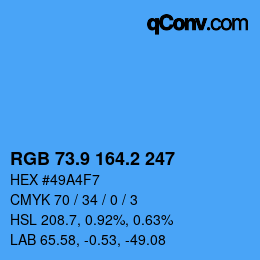 Color code: RGB 73.9 164.2 247 | qconv.com