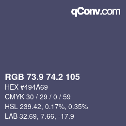 カラーコード: RGB 73.9 74.2 105 | qconv.com