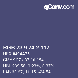 Color code: RGB 73.9 74.2 117 | qconv.com