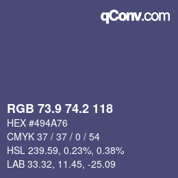 カラーコード: RGB 73.9 74.2 118 | qconv.com