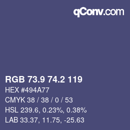 カラーコード: RGB 73.9 74.2 119 | qconv.com