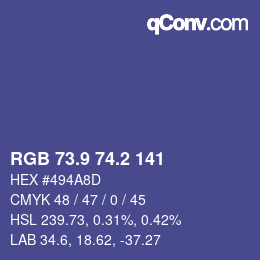 カラーコード: RGB 73.9 74.2 141 | qconv.com