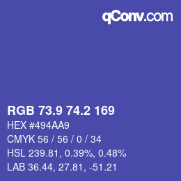 カラーコード: RGB 73.9 74.2 169 | qconv.com