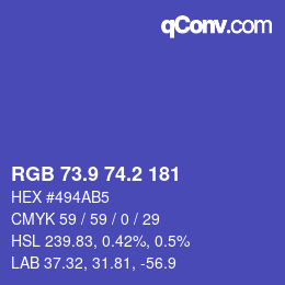 カラーコード: RGB 73.9 74.2 181 | qconv.com
