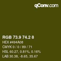カラーコード: RGB 73.9 74.2 8 | qconv.com