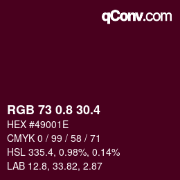 カラーコード: RGB 73 0.8 30.4 | qconv.com