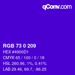 Color code: RGB 73 0 209 | qconv.com