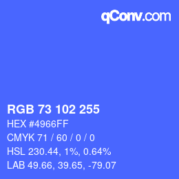 Color code: RGB 73 102 255 | qconv.com