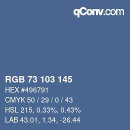 カラーコード: RGB 73 103 145 | qconv.com