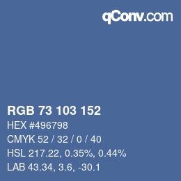 カラーコード: RGB 73 103 152 | qconv.com