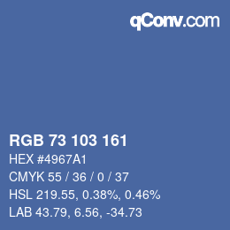 Color code: RGB 73 103 161 | qconv.com