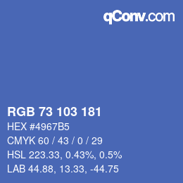 カラーコード: RGB 73 103 181 | qconv.com