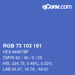 Color code: RGB 73 103 191 | qconv.com