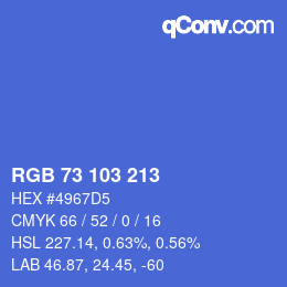 Color code: RGB 73 103 213 | qconv.com