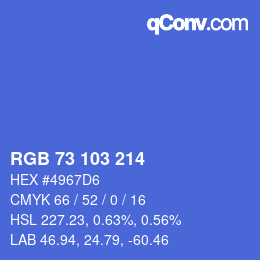 カラーコード: RGB 73 103 214 | qconv.com