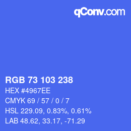 Color code: RGB 73 103 238 | qconv.com