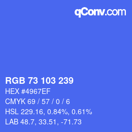 Color code: RGB 73 103 239 | qconv.com