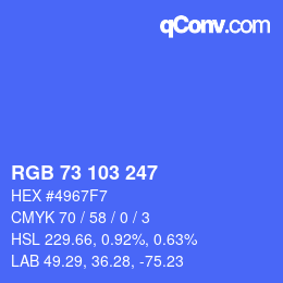 Color code: RGB 73 103 247 | qconv.com