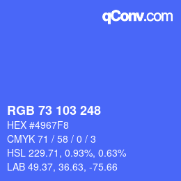 Color code: RGB 73 103 248 | qconv.com