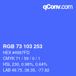 Color code: RGB 73 103 253 | qconv.com