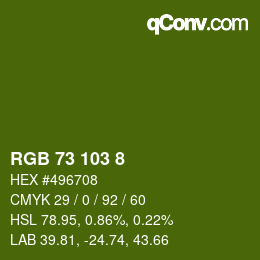 Código de color: RGB 73 103 8 | qconv.com