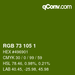 Color code: RGB 73 105 1 | qconv.com