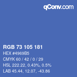 カラーコード: RGB 73 105 181 | qconv.com