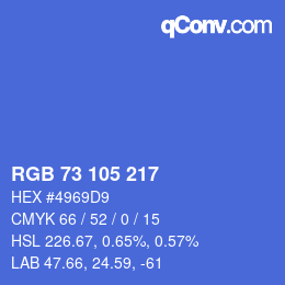 Color code: RGB 73 105 217 | qconv.com