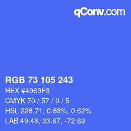 カラーコード: RGB 73 105 243 | qconv.com