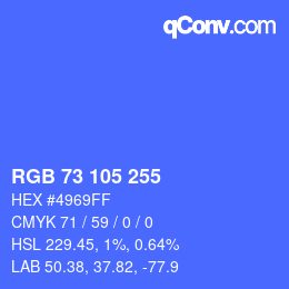 Color code: RGB 73 105 255 | qconv.com