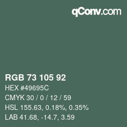 Farbcode: RGB 73 105 92 | qconv.com
