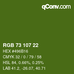 Farbcode: RGB 73 107 22 | qconv.com