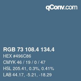 カラーコード: RGB 73 108.4 134.4 | qconv.com