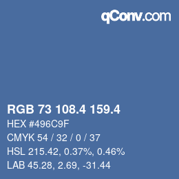 カラーコード: RGB 73 108.4 159.4 | qconv.com