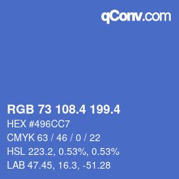 カラーコード: RGB 73 108.4 199.4 | qconv.com