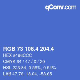 カラーコード: RGB 73 108.4 204.4 | qconv.com