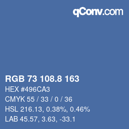 Color code: RGB 73 108.8 163 | qconv.com