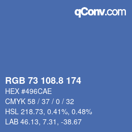 Color code: RGB 73 108.8 174 | qconv.com