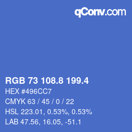 カラーコード: RGB 73 108.8 199.4 | qconv.com