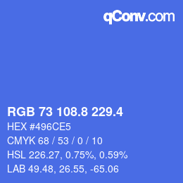 カラーコード: RGB 73 108.8 229.4 | qconv.com
