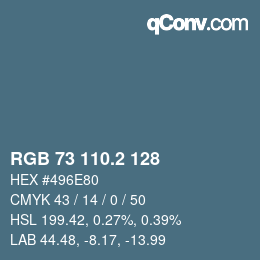 カラーコード: RGB 73 110.2 128 | qconv.com