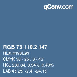 カラーコード: RGB 73 110.2 147 | qconv.com
