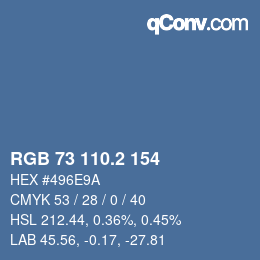 カラーコード: RGB 73 110.2 154 | qconv.com